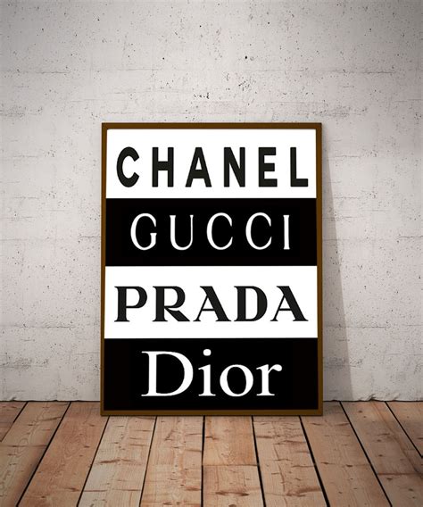 Gucci Prada Chanel Wall Art 